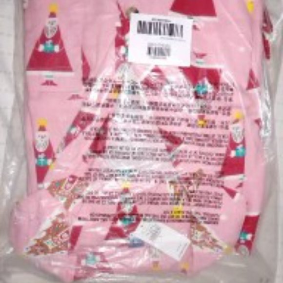 Old Navy Pink Santa Gingerbread Flannel Pajamas NWT - Size Large - Picture 4 of 6